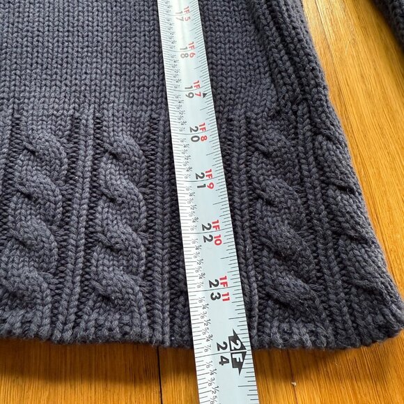 Vintage Tommy Hilfiger L Turtleneck Cable Knit Sweater Pullover Navy Cozycore - Picture 8 of 13